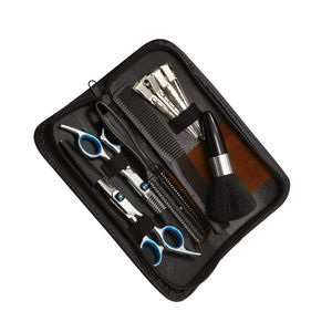 Juego de Tijeras de Barbería de la Mejor Calidad, Color Negro y Azul, Tijeras de Corte con Peine, Juego de Tijeras de Acero Metálico - Product Image 2