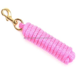 Handmade Colorful Nylon PP Horse lead rope with heavy duty brass <b>snap</b> <b>hook</b> - Product Image 2