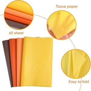 60 Fogli di Carta Velina Multicolore per Arte Fai-da-Te e Regali, Decorazioni per Feste Autunnali, Ringraziamento, Compleanno e Lavoretti - Product Image 2