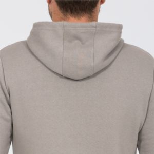 Sudadera con capucha de invierno para hombre 2024, talla grande, con cremallera, de color liso, forro polar, 100% algodón, puños y dobladillo acanalados, cordón ajustable, tallas grandes, hecha a medida, varios colores - Product Image 3
