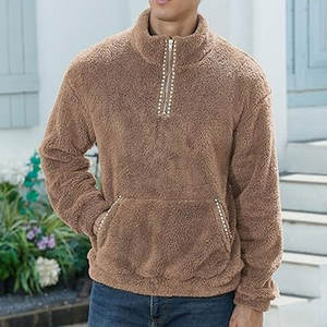 Sweat-shirt zippé en molleton streetwear de haute qualité pour homme, style vintage double couche, effet vieilli, personnalisable, pull décontracté vierge - Product Image 4