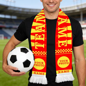 Écharpes de football tricotées double face en acrylique pour supporters des équipes nationales, avec service OEM - Product Image 5