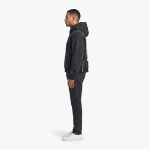 Sweat à capuche oversize en molleton Sherpa bio pour homme, effet vieilli, style streetwear de luxe, hiver - Product Image 3