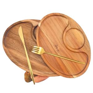 Plato Decorativo de Madera Nuevo, Color Marrón, Platos para Vajilla y Decoración de Servicio, Personalizado - Product Image 1