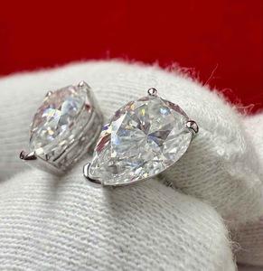 Pendientes de lujo con diamantes de moissanita talla pera, joyería Iced Out para hombres y mujeres, regalo de moda premium, pendientes elegantes. - Product Image 4