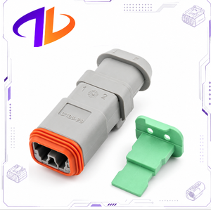 Boîtier de connecteur automobile étanche DT06-2S-CE04 compatible 2 broches femelle en cuivre, gris, série DT, avec capuchon thermorétractable en nylon à joint E - Product Image 3