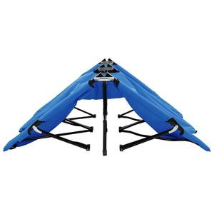 Tumbona Doble Plegable con Estructura de Acero Azul - Product Image 4