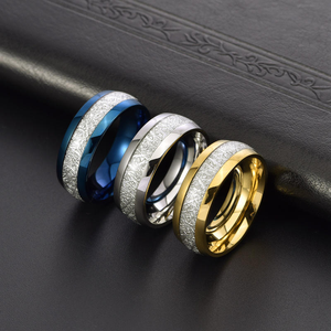 Anillo <span class=keywords><strong>de</strong></span> Carburo <span class=keywords><strong>de</strong></span> Tungsteno Multicolor con Incrustaciones <span class=keywords><strong>de</strong></span> Textura <span class=keywords><strong>de</strong></span> Meteorito, Anillo <span class=keywords><strong>de</strong></span> Boda Azul, Plateado y Dorado, Joyería Galáctica Bicolor al por Mayor - Product Image 1