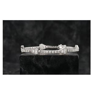 Bracelet cubain tendance en argent sterling 925, aspect diamant, accessoire de mode unisexe pour tous les jours et les célébrations - Product Image 1