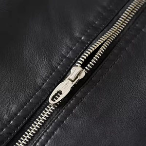 Custom Mens Stylish Black <b>Cow</b> Skin Winter Leather Jacket with Zip-Up Front Ribbed Sleeves and Side Chest Pockets Leather jackets - Product Image 6