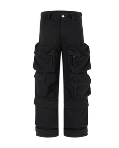 Pantalon en toile robuste pour hommes, vêtements de travail professionnels, pantalon utilitaire, poches multifonctions pour outils, coutures triples renforcées - Product Image 2