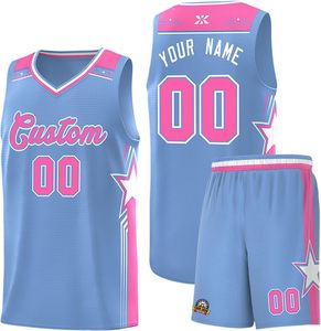 Conjunto de Uniforme de Baloncesto Personalizado, Malla sin Mangas, Cuello en V, Impresión por Transferencia de Calor, 100% Poliéster de Secado Rápido, Nombre y Número para Adultos Unisex - Product Image 6