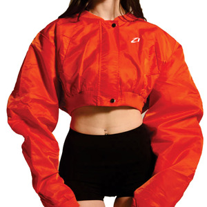 Custom Women’s Orange <b>Cropped</b> Nylon Bomber Windbreaker Men's <b>Jackets</b> Wholesale Fashion <b>Jacket</b> Summer Casual Waterproof Supplier - Product Image 1