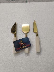 Marble Handle New Design Stainless Steel Gold <b>Mirror</b> Polished Butter Knife Slicer Wedding Knife Cheese Slicer Home Kitchen Use - Product Image 3