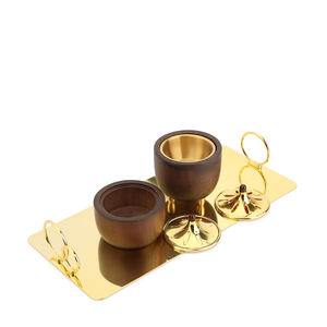 Encensoir spirituel traditionnel en laiton Bakhoor avec calligraphie arabe et support en bambou - Product Image 3