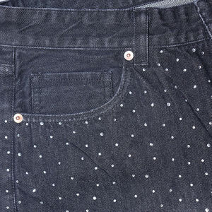 Shorts en jean délavé vintage pour homme, 100 % coton, tissu épais, avec logo personnalisé et strass intégrés, style streetwear, collection 2026 HQ ston - Product Image 5