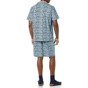 Ensemble chemise et short décontracté d'été pour homme, imprimé hawaïen, respirant, manches courtes, deux pièces, en coton, vente en gros - Product Image 3