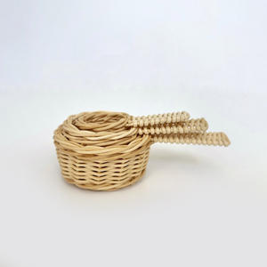 Sustainable rattan baking <b>tool</b> measuring cup <b>set</b> children kitchen pretend play <b>toy</b> bakeware - Product Image 1