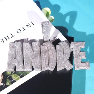 Buy Iced Out Custom <b>Name</b> Moissanite Necklace Cuban Link <b>Chain</b> Hip Hop Jewelry for Party Occasions in India - Product Image 2