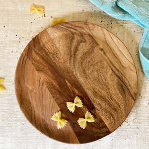 Platos redondos de madera de acacia hechos a mano - Platos de madera - Platos de madera para comida - Platos para servir - Product Image 2