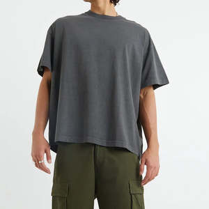 T-shirt ample pour homme et femme en coton biologique uni, manches courtes, style vintage, luxe, haute qualité - Product Image 1