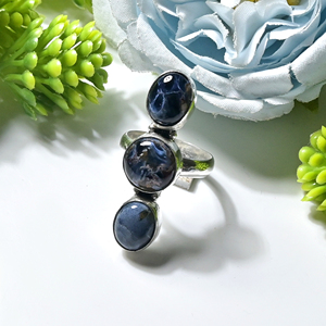 Anillo de Pietersite con Cabujón, Hecho a Mano, Chapado en Plata Oxidada, con Engaste de Bisel, Anillo Vintage para Mujer - Product Image 4
