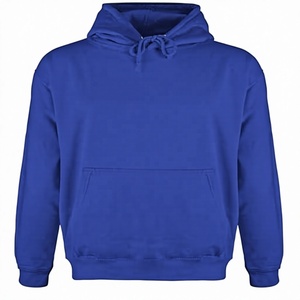 Sweat-shirt à capuche streetwear personnalisé, épais, <span class=keywords><strong>bleu</strong></span> <span class=keywords><strong>roi</strong></span> uni, 100% coton molletonné, coupe oversize, pour homme, vierge - Product Image 2