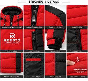 premium quality <b>men</b>’s winter <b>running</b> street wear <b>jackets</b> with contrast color panels wholesale <b>men</b>’s hooded quilted puffer <b>jacket</b> - Product Image 5