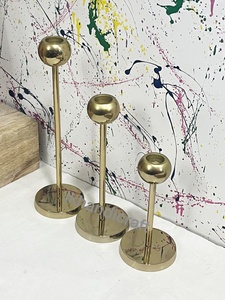 I K HANDICRAFT Re-Lanzamiento: Juego de Portavelas de Acero Inoxidable Dorado, Plegable, Alto y Liso, con Boca Cónica, Hecho a Mano - Product Image 5