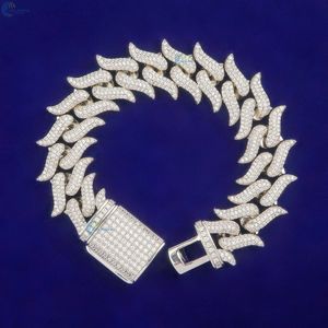 Pulsera Thorn Cuban Link con diamantes cultivados en laboratorio, pulsera hip hop para él. - Product Image 2