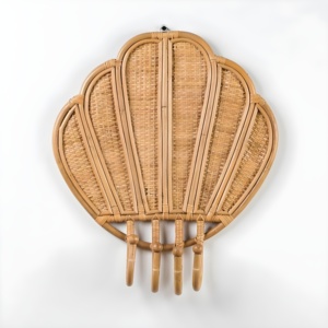Seashell inspired rattan cane wall <b>hook</b> handmade <b>display</b> <b>hooks</b> retail store supplies wholesale - Product Image 6