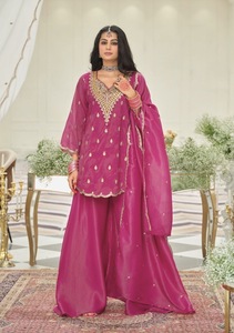 Ensemble Sharara Kurti de créateur avec dupatta pour femme – Tenue ethnique tendance pour mariages et événements - Product Image 6