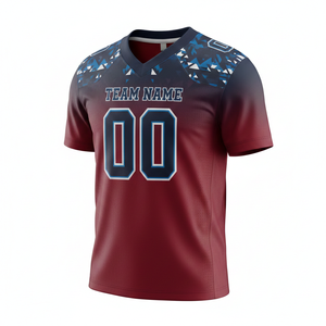 Maillot de football personnalisé pour adultes, manches courtes, respirant, option grande taille, devant 100% polyester, col en V - Product Image 4