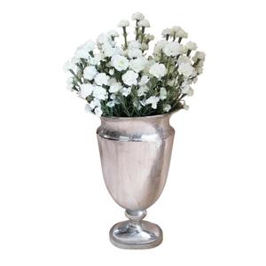 Pot de fleurs de table en métal, finition argentée, décoration intérieure moderne, designs personnalisés faits à la main, vases en métal pour décorations de table. - Product Image 5