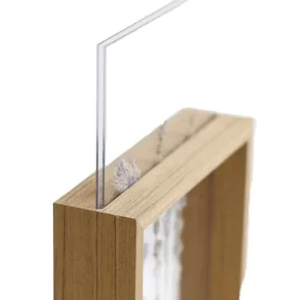 Custom Veneer Double Sided Glass <b>Floating</b> <b>Frame</b> Teak Picture <b>Frame</b> Embosments for Wedding Table Signage A4 Certificate - Product Image 4