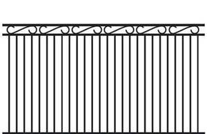 Panneaux de clôture extérieurs modernes en acier galvanisé et fer forgé, robustes, écologiques, durables, personnalisés, avec motif de cercles et de volutes métalliques - Product Image 4