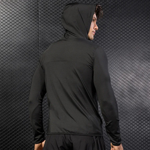 Sudadera con capucha deportiva para hombre con cremallera completa, ropa deportiva personalizada para gimnasio, entrenamiento, correr, fitness - Product Image 6