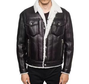<b>Men</b> Rugged Leather <b>Jacket</b> Genuine Leather Casual Zip Front Durable Comfortable Breathable Quick-Dry Winter Regular Fit Outerwear - Product Image 1