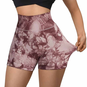 Shorts de sport pour femme à taille haute, personnalisables avec logo, pour l'entraînement, la gym, la course et le yoga, prix de gros - Product Image 4