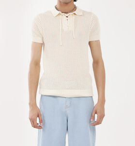 T-shirt polo pour homme en coton à manches courtes avec logo personnalisé, noir et blanc, respirant, sport, grande taille - Product Image 1