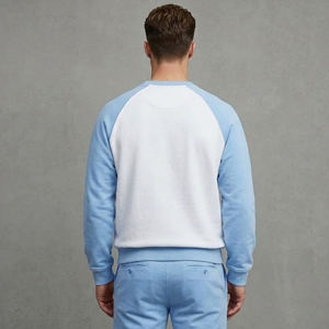 Sudaderas Extra Grandes de Felpa 100% Algodón para Hombre, Cuello Redondo, Estilo Hombros Caídos, Ropa de Invierno, Sudaderas de Dos Tonos para Hombre - Product Image 3