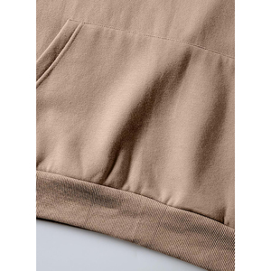 Sudadera Unisex con Capucha Lisa y Logo Personalizado, Oversize de Algodón Pesado, Cuello Redondo, Sudadera Lisa para Hombre, Sudadera Sólida con Cuello Redondo para Hombre - Product Image 6