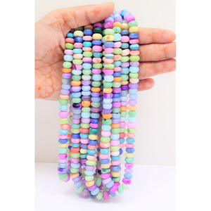 Perles d'opale multicolores incroyables, forme ronde et lisse, 16 pouces, 7-10 mm, mélange de couleurs, perles d'opale unies, qualité AAA. - Product Image 2