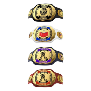 Personalized Wrestling Championship Belt Custom <b>Name</b> Title Heavyweight Zinc Alloy <b>Plate</b> 4mm Leather Strap Sports Award - Product Image 3