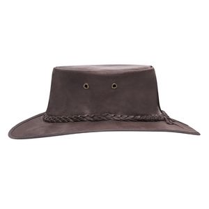 Sombrero Western de Gamuza Gris Oscuro, Estilo Minimalista con Ala Ancha, Adorno Trenzado y Ventilaciones - Product Image 2