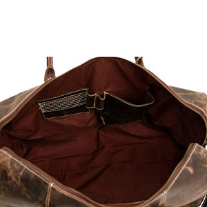 Sac de sport de luxe en cuir PU de haute qualité avec compartiment à chaussures, sac de voyage imperméable en toile et cuir - Product Image 5