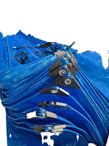 Indian Manufacture Multi-layer PE Coated Tarpaulin 12x12 Mesh <b>Fabric</b> Grommets <b>Waterproof</b> Tear-Resistant Lightweight 300gsm - Product Image 3