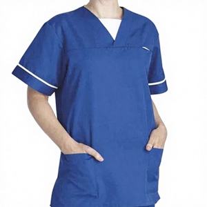 Uniforme de salon de beauté à col en V, Bestex, uniformes médicaux unisexes personnalisés, 100% coton, écologiques, confortables pour les infirmières - Product Image 1