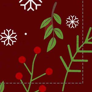 Christmas Printed Cloth <b>Placemat</b> Red Green Plant Pattern Traditional Design <b>Placemat</b> for Christmas use . - Product Image 3