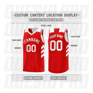 Maillots de basket personnalisés, débardeurs, uniformes de basket par sublimation avec marque OEM, maillots de basket réversibles en mesh brodés - Product Image 3